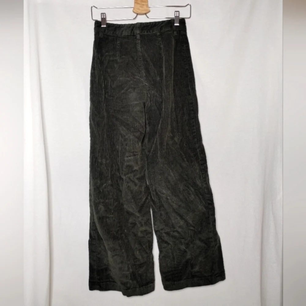 Aritzia Wilfred Free Corduroy Pants Wide Leg High‎ Rise Ankle Olive Green Size 2 - Picture 3 of 10